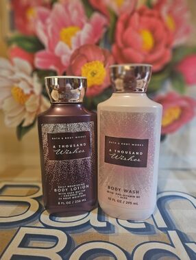 NWT Bath and Body Works A Thousand Wishes Bodycare Set - Pink and Purple
